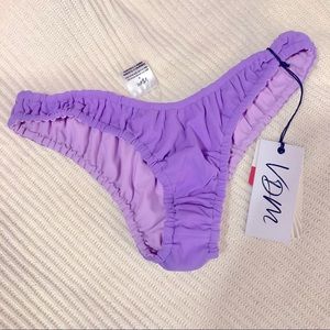 NWT Lulus Stevie Lilac Ribbed Reversible Bikini Bottoms Size M VDM the Label